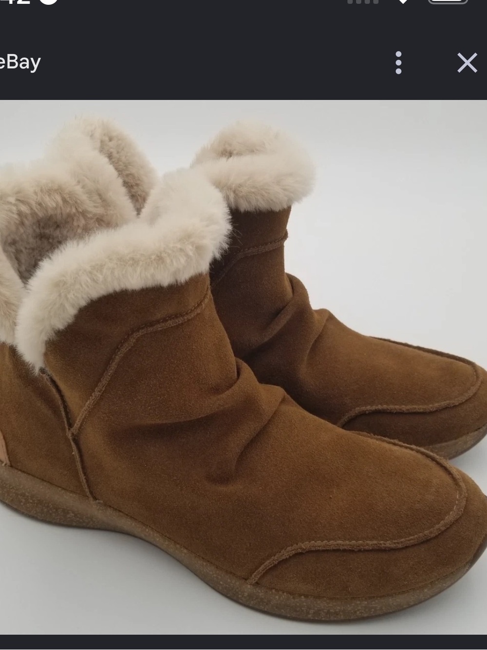 Taos Footwear Brown Suede Shearling Cuff Winter Ankle Boots